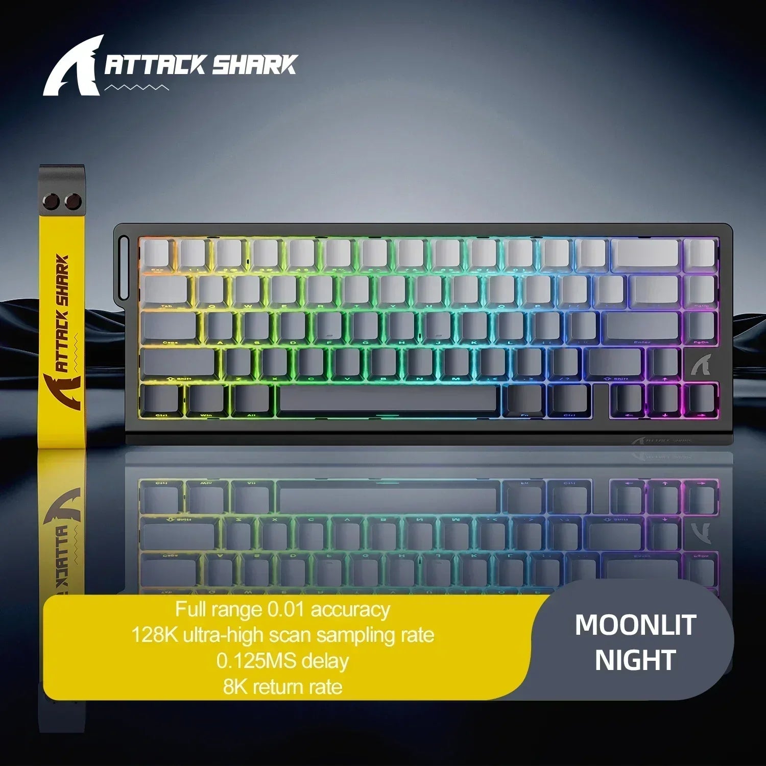 ATTACK SHARK X68HE Gaming-Tastatur Magnetische mechanische Tastatur 8K Abtastrate 0,01 mm RT-Präzision 128K Scanrate Gaming-Zubehör