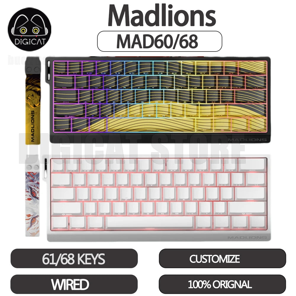 Madlion Mad 60He Magnetischer Schalter Mechanische Tastatur MAD68 Kabelgebundene Tastatur Mad60he Benutzerdefinierte MAD68he Esports Gamer Tastatur Geschenke