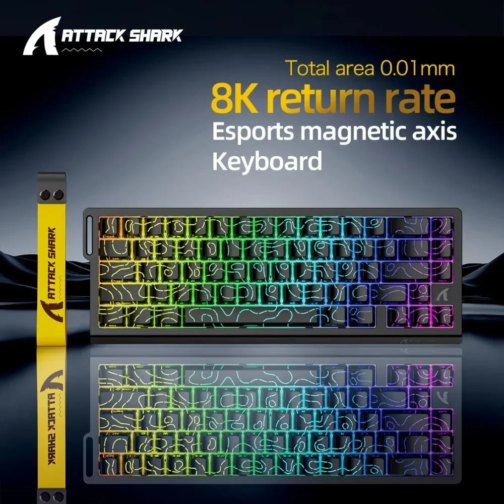 ATTACK SHARK X68HE Gaming-Tastatur Magnetische mechanische Tastatur 8K Abtastrate 0,01 mm RT-Präzision 128K Scanrate Gaming-Zubehör