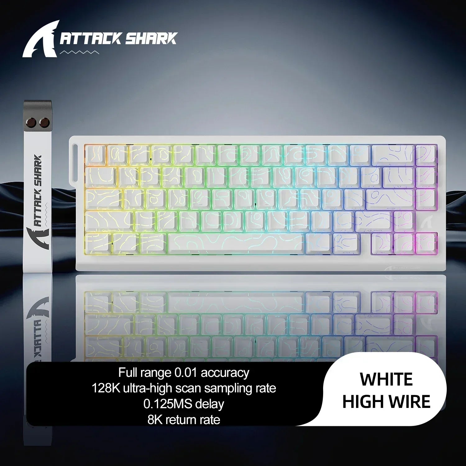 ATTACK SHARK X68HE Gaming-Tastatur Magnetische mechanische Tastatur 8K Abtastrate 0,01 mm RT-Präzision 128K Scanrate Gaming-Zubehör