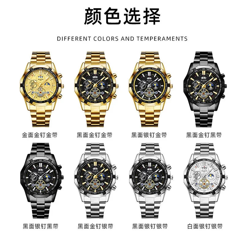 Luxury Swiss Style Men’s Quartz Watch Big Face Design, Waterproof, Luminous, Business Casual Wristwatch