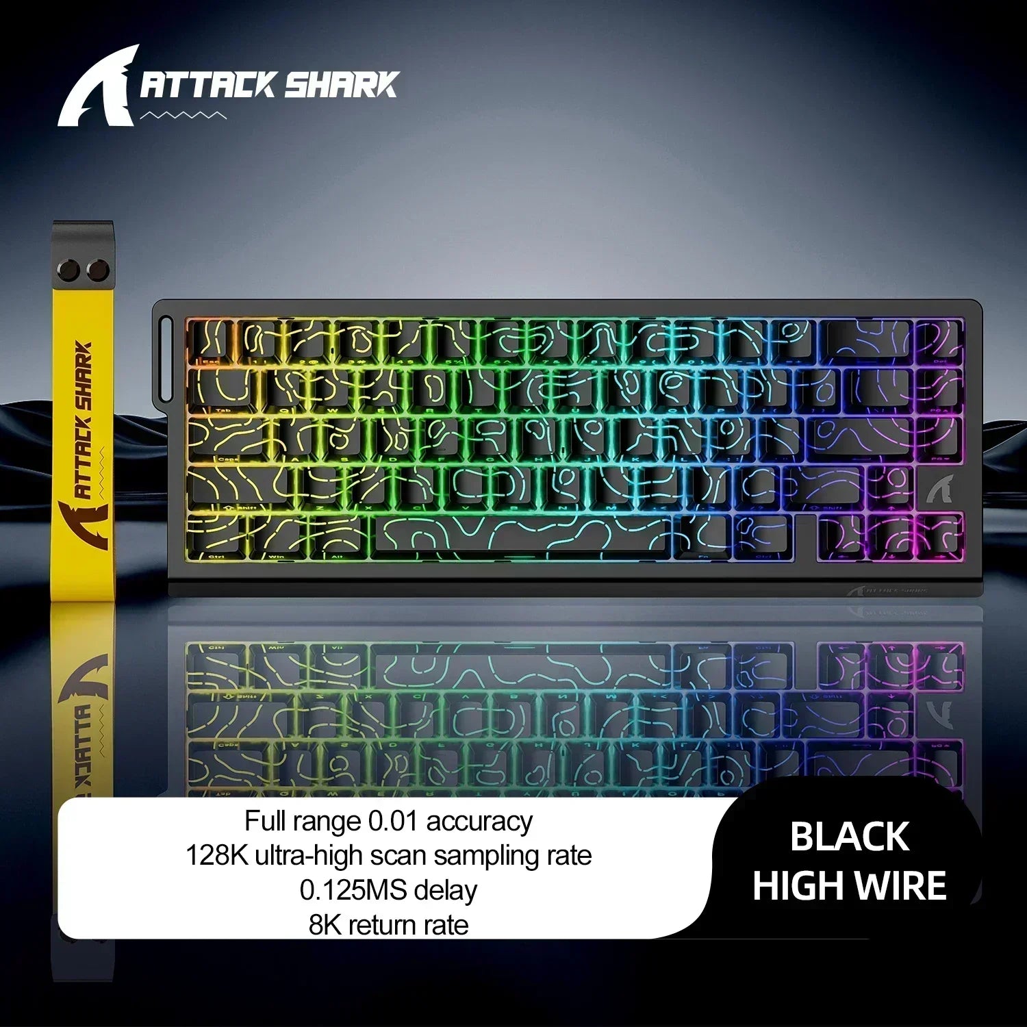 ATTACK SHARK X68HE Gaming-Tastatur Magnetische mechanische Tastatur 8K Abtastrate 0,01 mm RT-Präzision 128K Scanrate Gaming-Zubehör